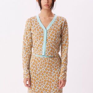 OBEY CLOTHING Leopard Print Cardigan